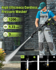 BLSKBY detailed image of 6-in-1 nozzle and foam cannon offering versatile spray patterns and soap coverage
