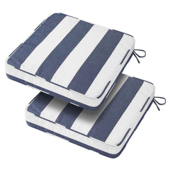 BLSTISCEN front view of navy white striped cushions showing comfortable padding
