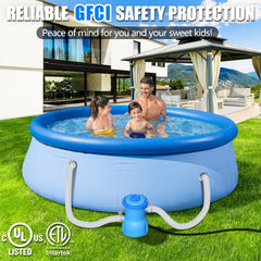 BluClear installed on above-ground pool demonstrating improved water circulation