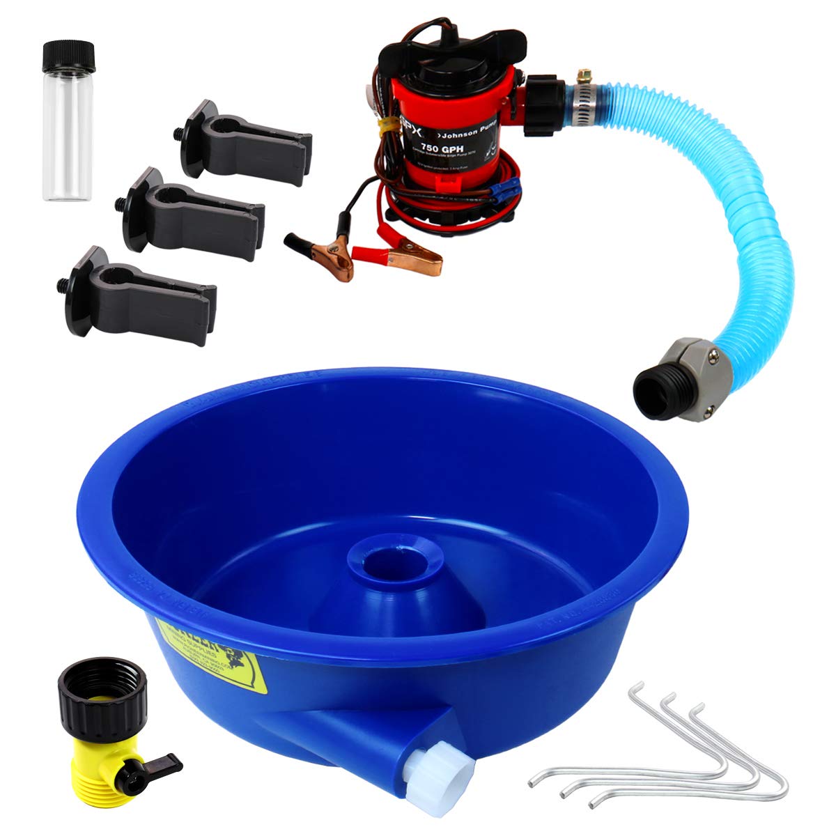 Blue Bowl front view showing concentrator and durable rim, Blue Bowl boosts fine gold capture