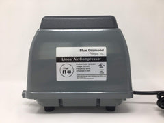 Blue Diamond Pumps ET40 front view showing compact weatherproof housing and quiet operation benefit