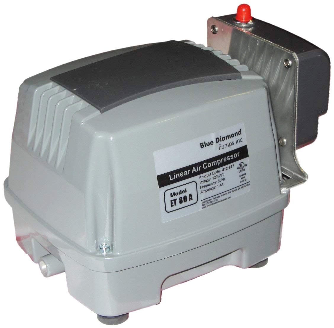 Blue Diamond ET80 front view showing compact weatherproof case and fittings for quick installation