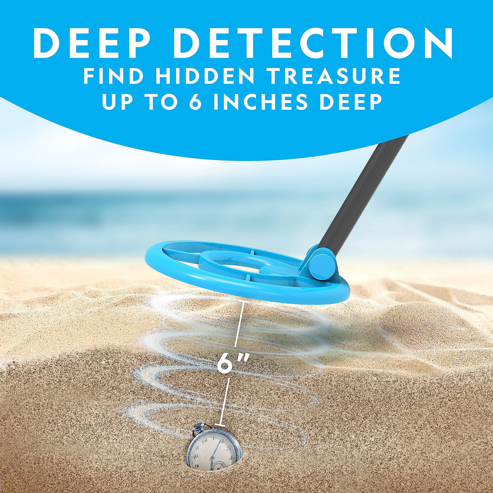 Blue Marble detector in use on beach showing supervised digging