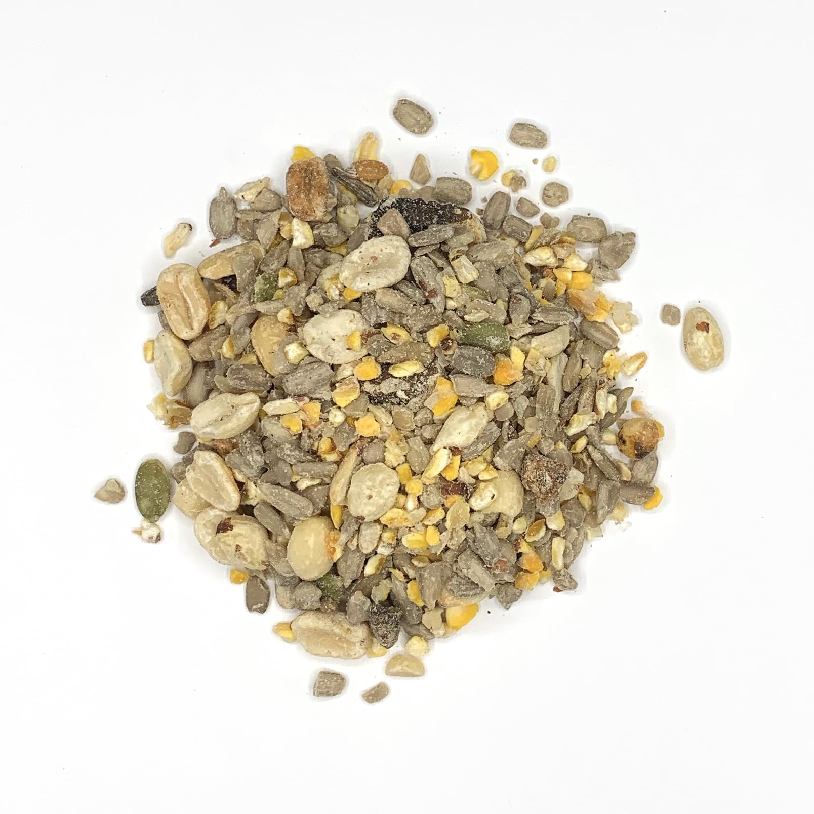 Blue Seal bag opened showing shell-free mix ready to use for cleaner feeders