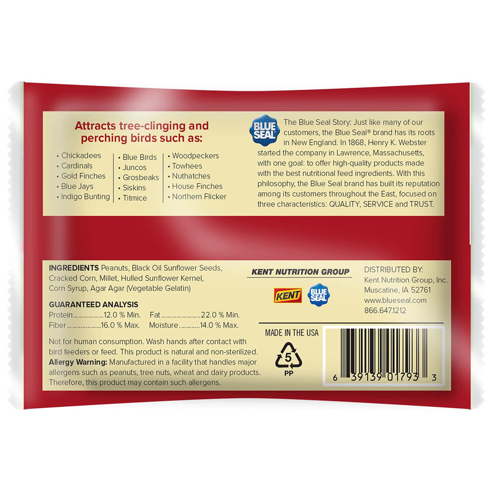Blue Seal close-up texture of suet bar showing melt-resistant consistency for lasting feed