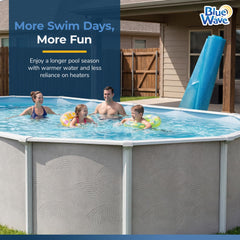 Blue Wave trimmed around a pool ladder illustrating custom fit convenience