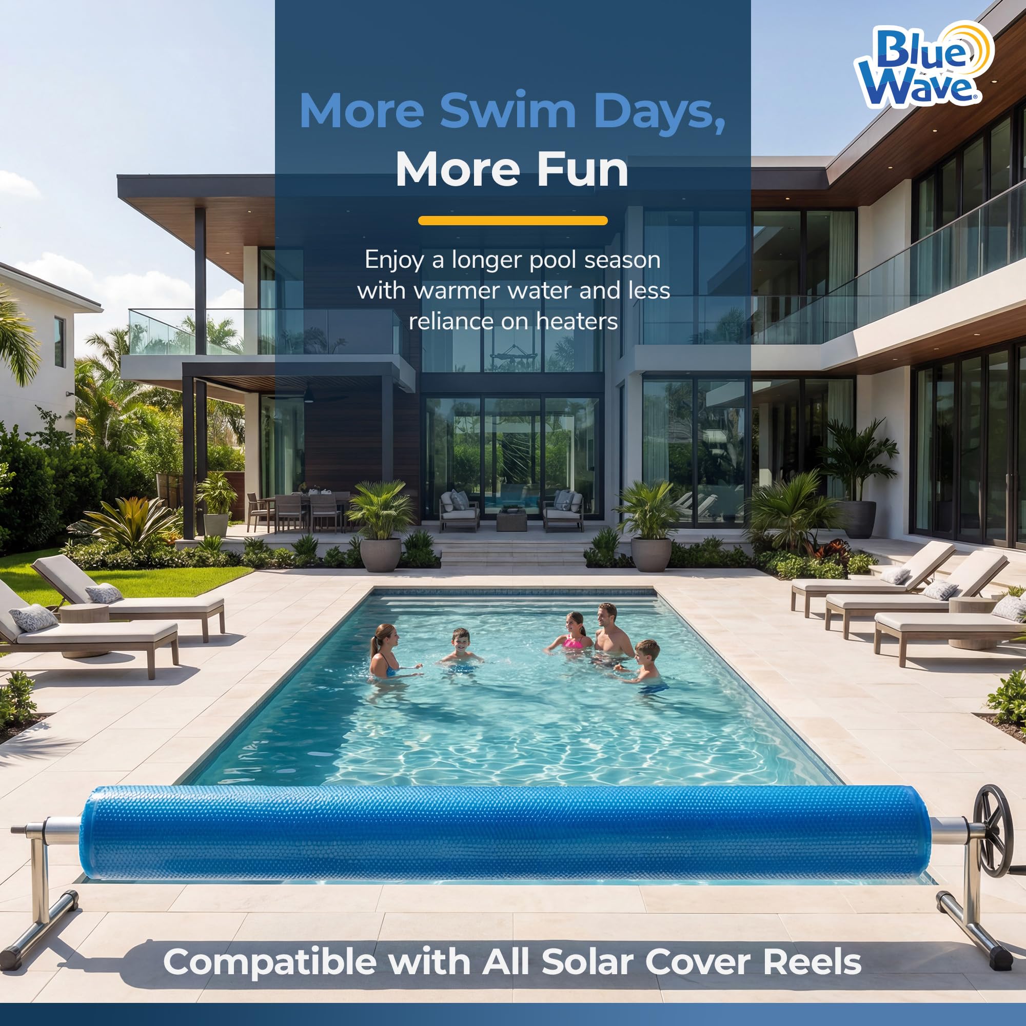 Blue Wave trimmed edge close-up showing neat fit around pool accessories