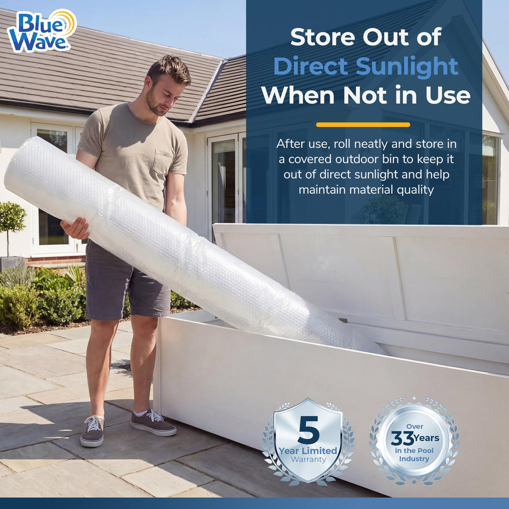 Blue Wave edge label and vinyl detail showing durable 12-mil construction