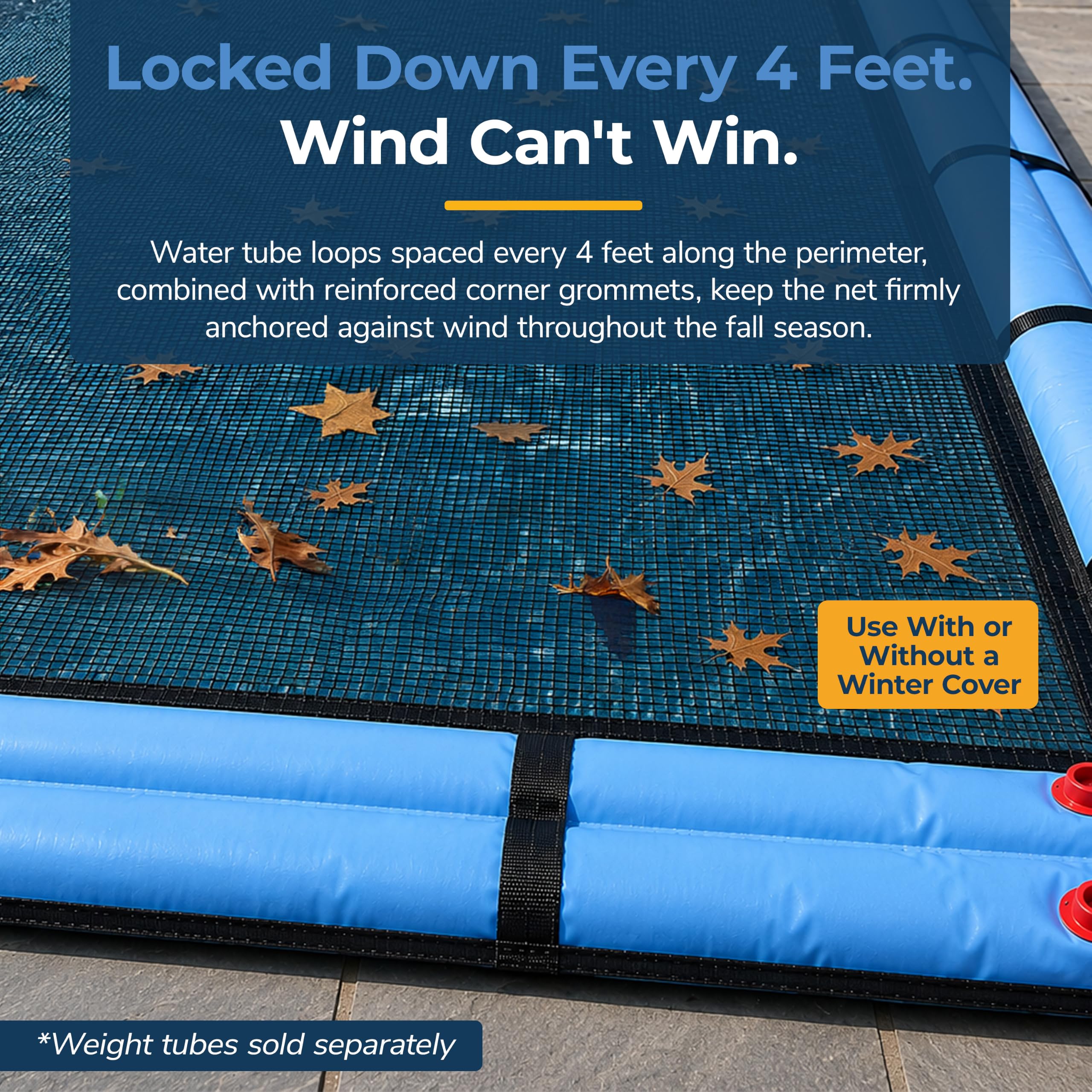 Blue Wave folded net stored compactly to save space and extend product life