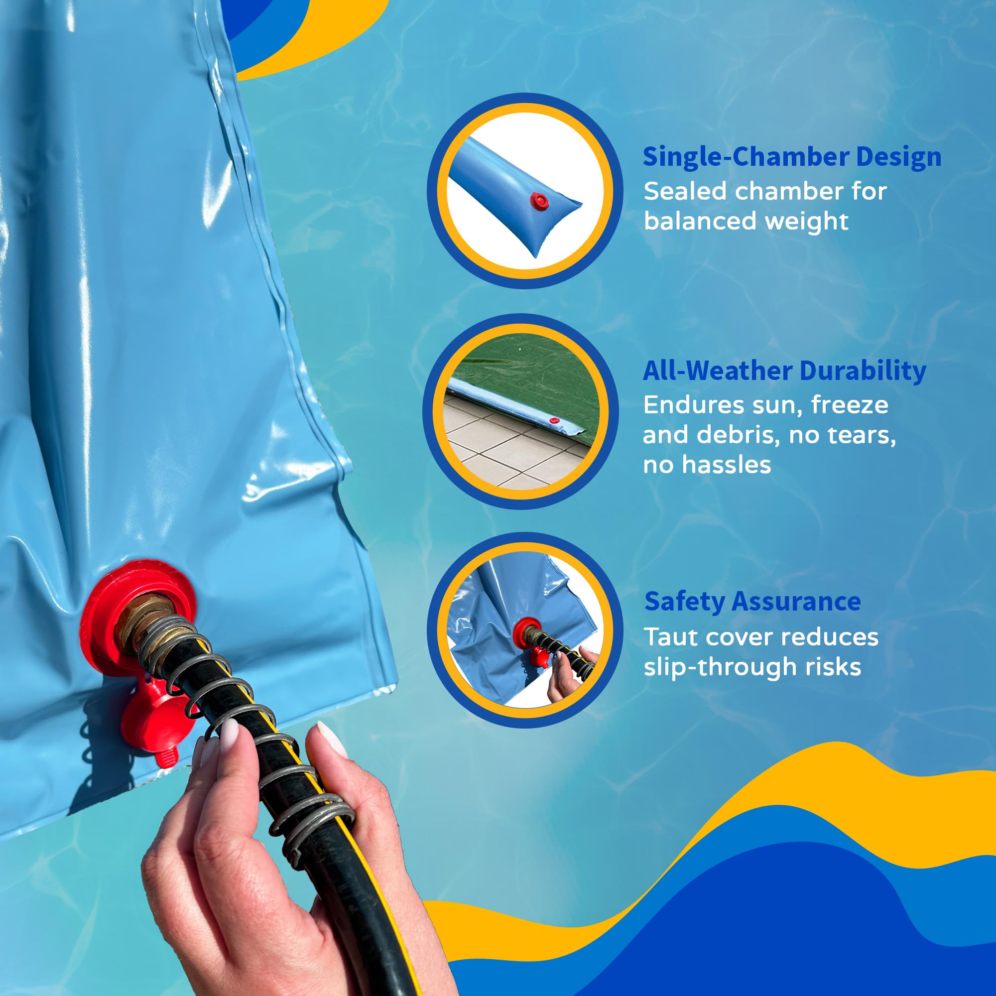 Blue Wave folded tube for compact storage saving space benefit