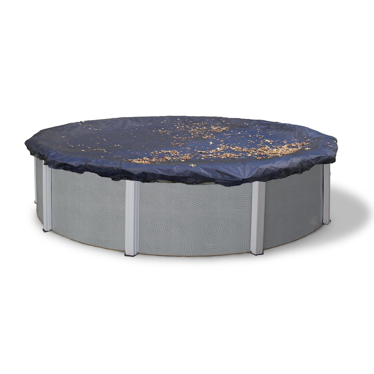 Blue Wave front view of 21-ft round leaf net showing full coverage and easy protection