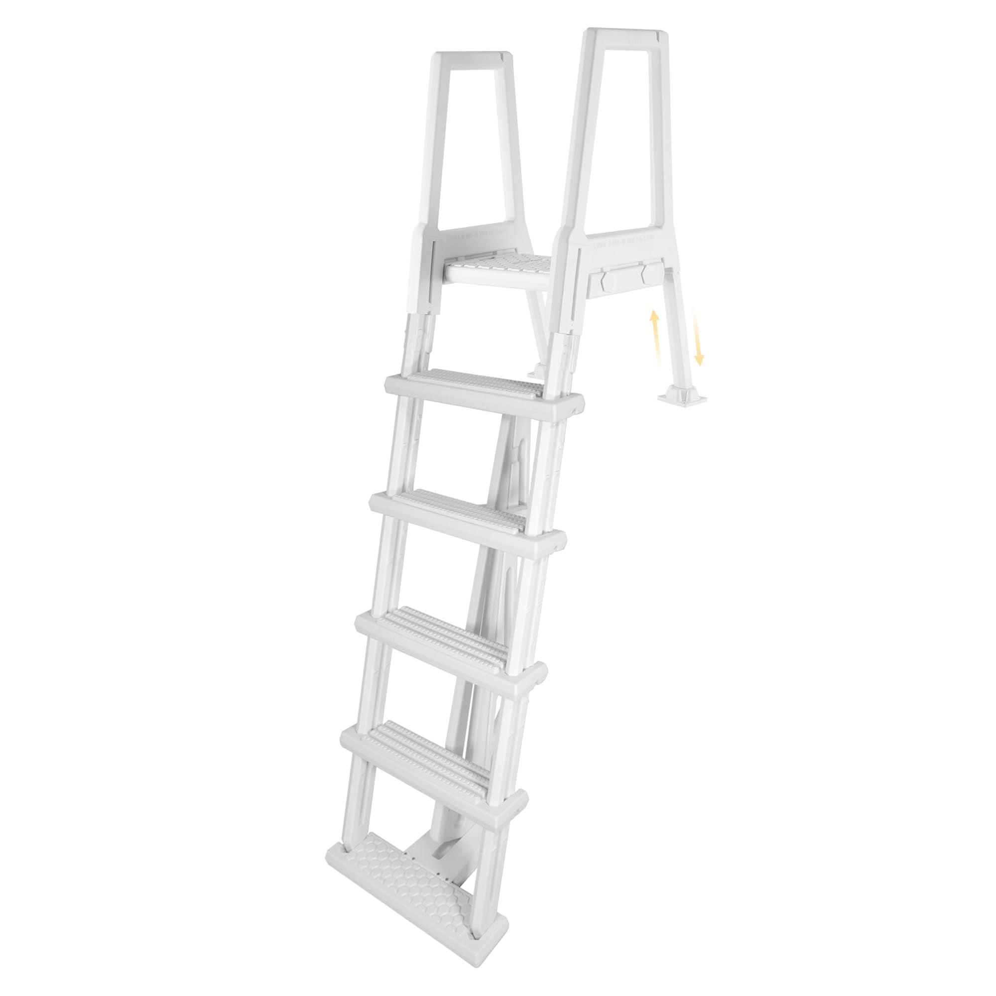 Blue Wave front view of ladder showing stable entry and durable resin