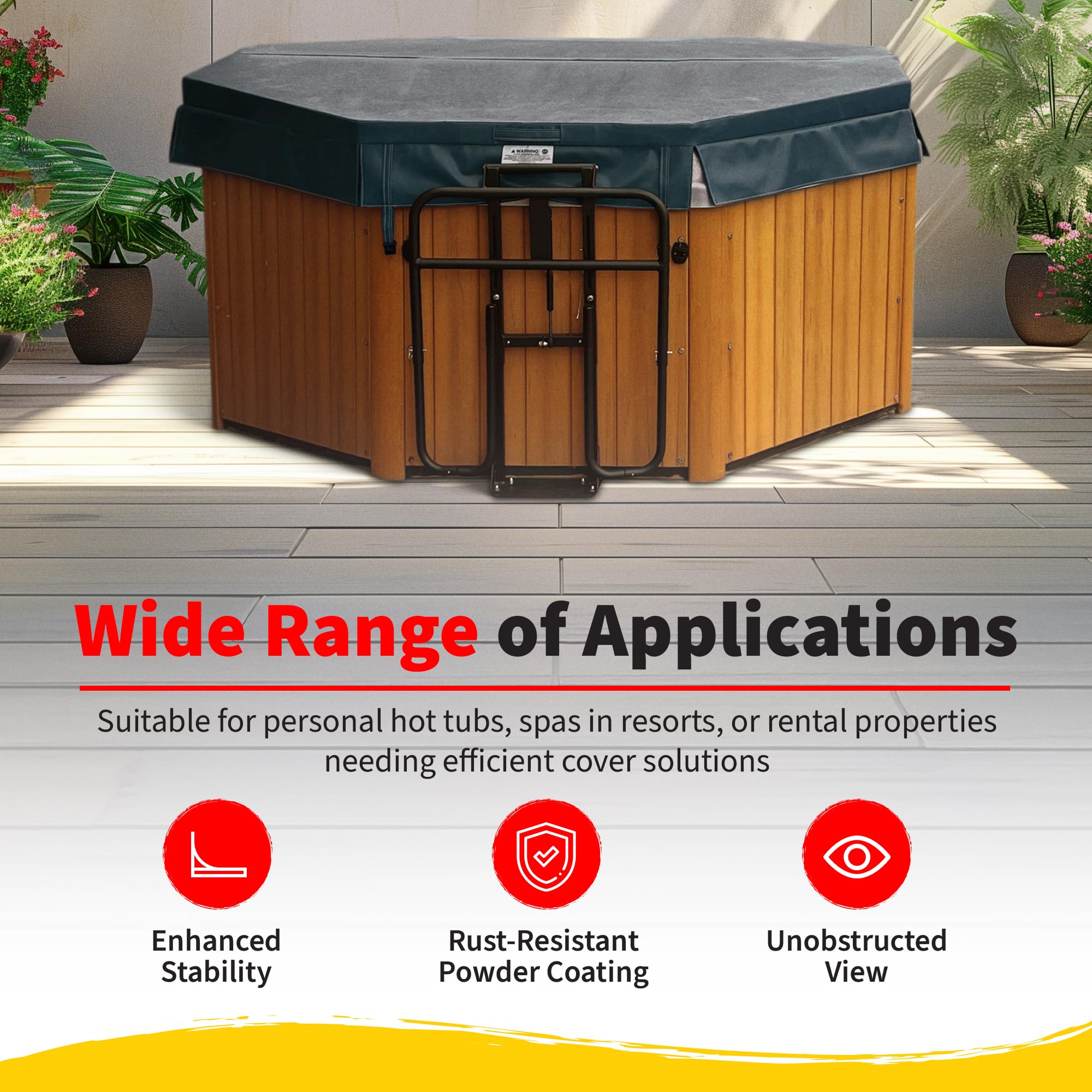 Blue Wave Heatwave lifting a hot tub cover showing reduced user strain benefit