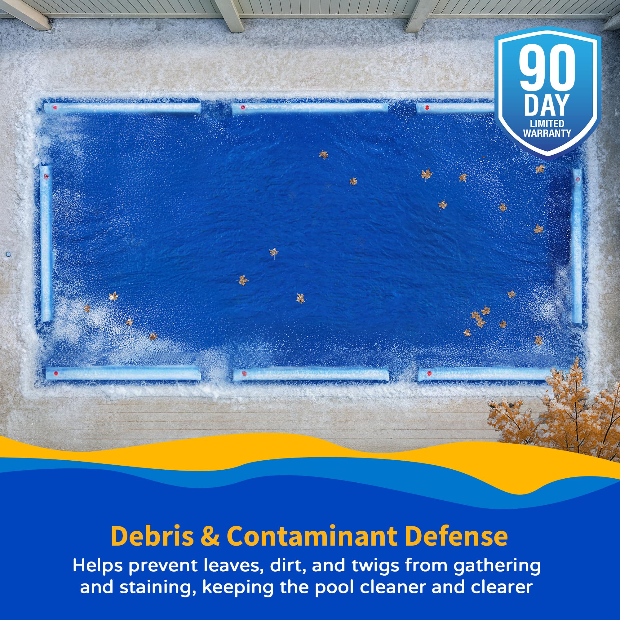 Blue Wave water tube in use along pool edge providing stable anchoring