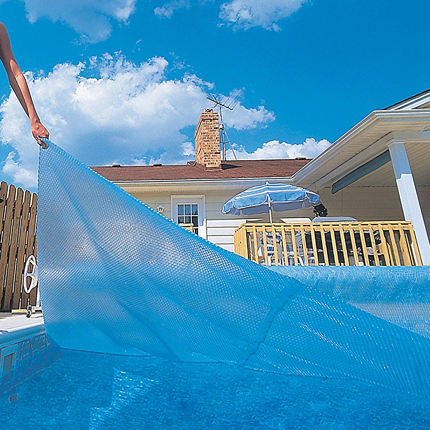 Blue Wave lifestyle scene family enjoying warmer pool water