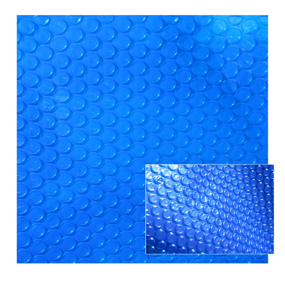Blue Wave front view of 16x24 solar blanket showing size and easy handling benefit
