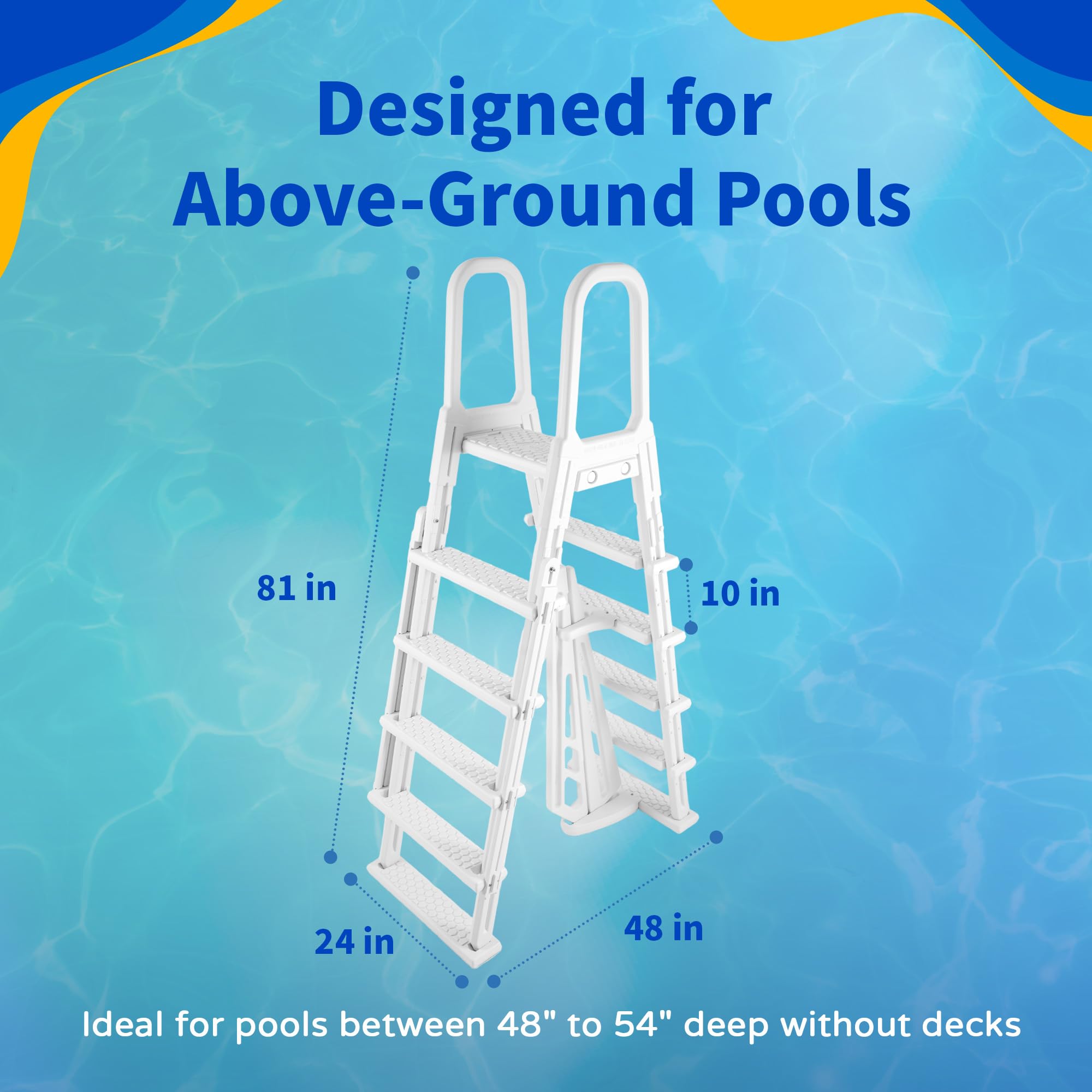 Blue Wave detail of 5-inch non-skid tread providing improved footing benefit
