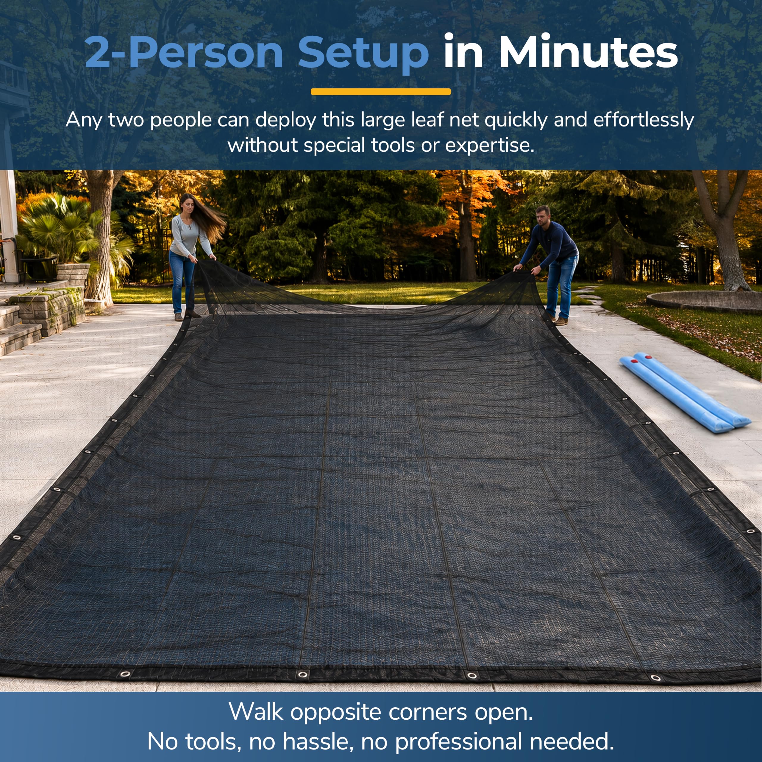 Blue Wave water-tube loop every 4 feet for easy anchoring and stable fit