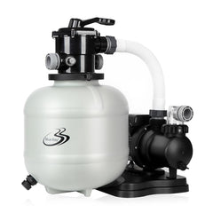 BlueBay front view assembled filter pump showing compact setup and easy access