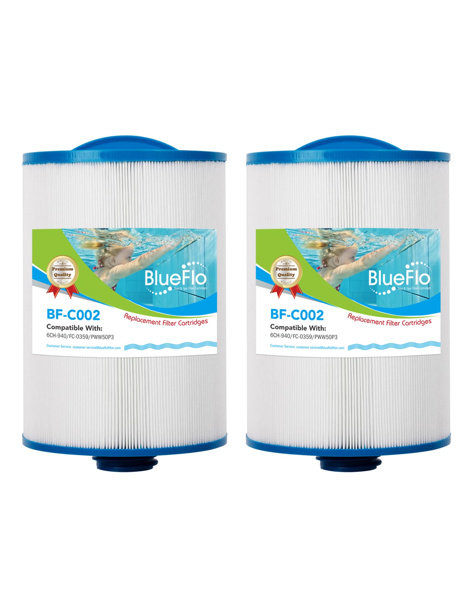 BLUEFLO front view showing full cartridge and label, helps identify correct replacement
