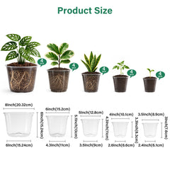 Bluepro close-up of transparent pot wall showing root visibility and moisture checking