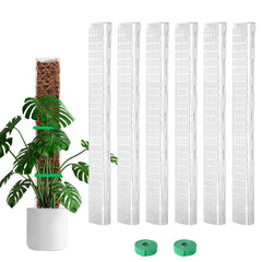 Bluepro front view of six 24 inch moss poles showing package contents and benefit