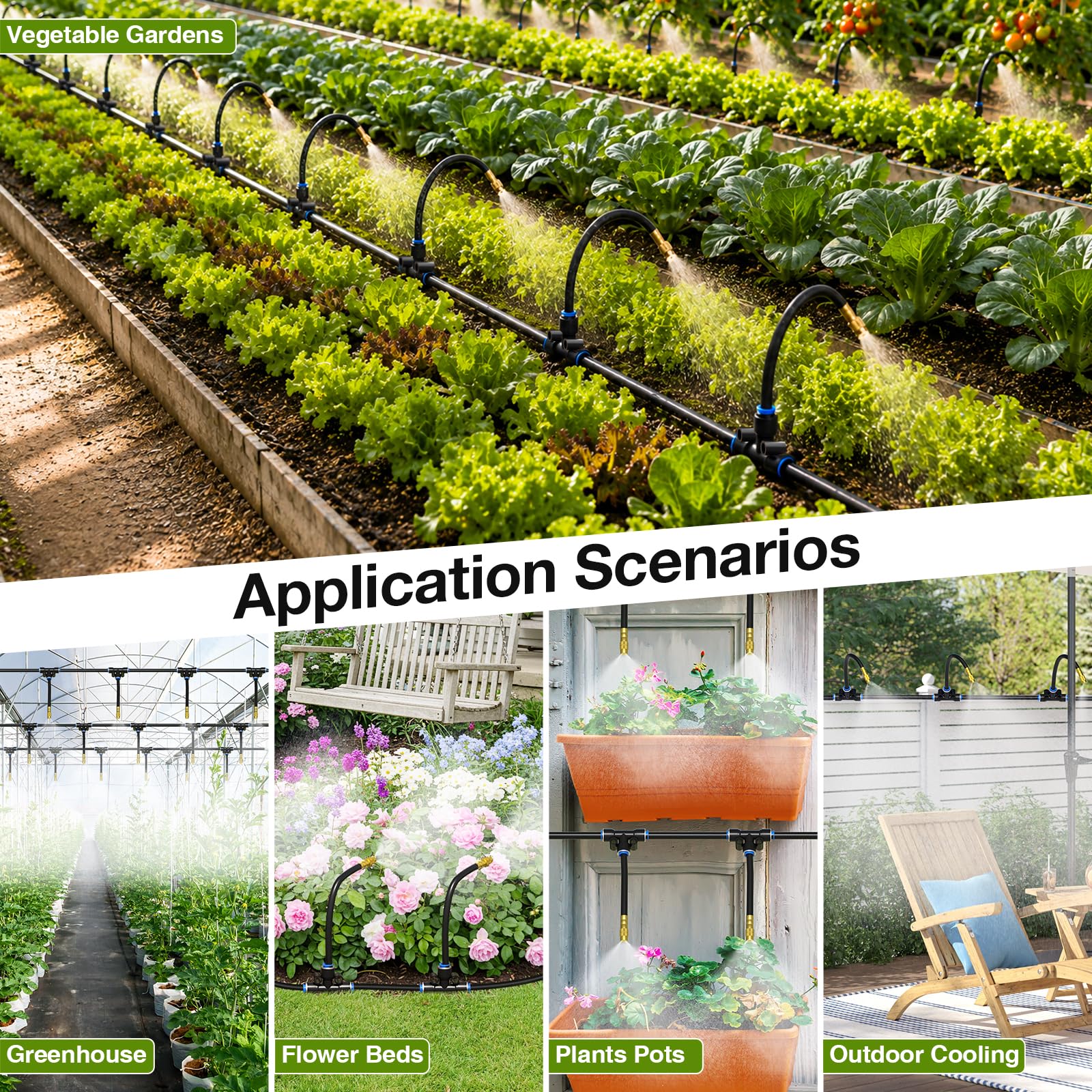 Bluepro system used in greenhouse lifestyle scene showing automated watering convenience