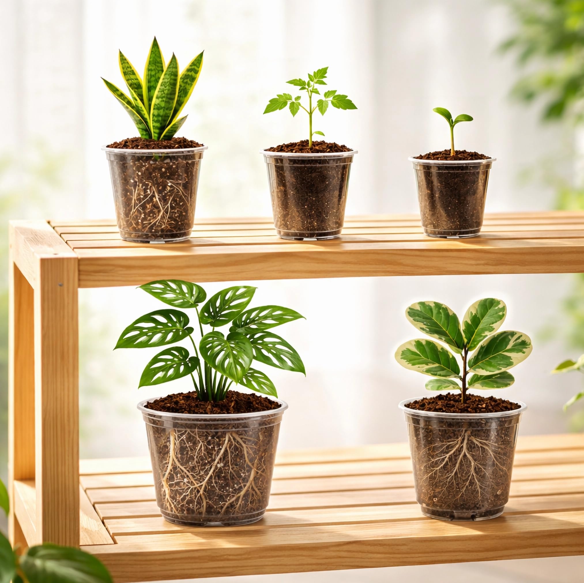 Bluepro 8-inch pot with succulents in a home setting illustrating display and growth