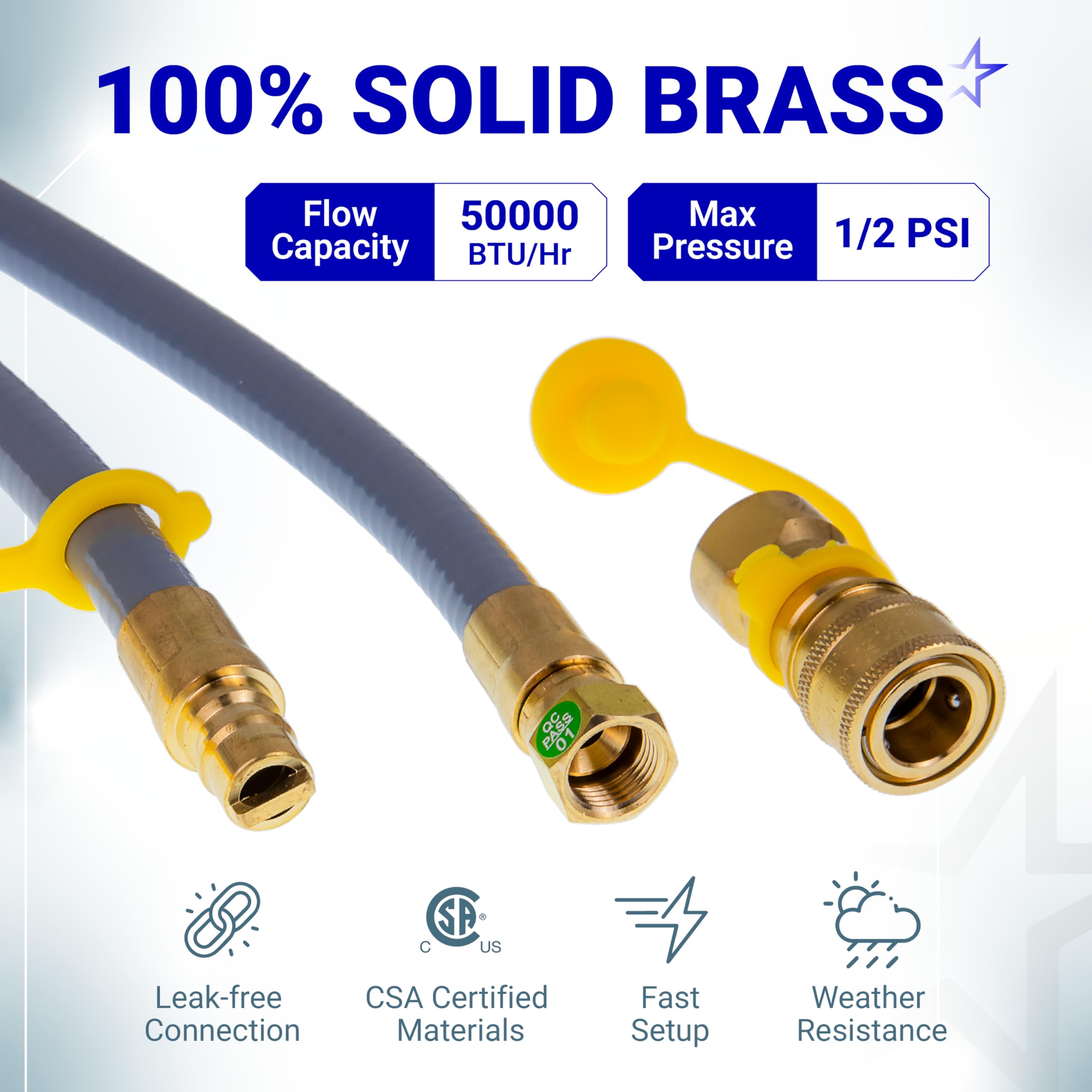 BlueStars 10ft hose next to ruler showing safe distance and reach benefit