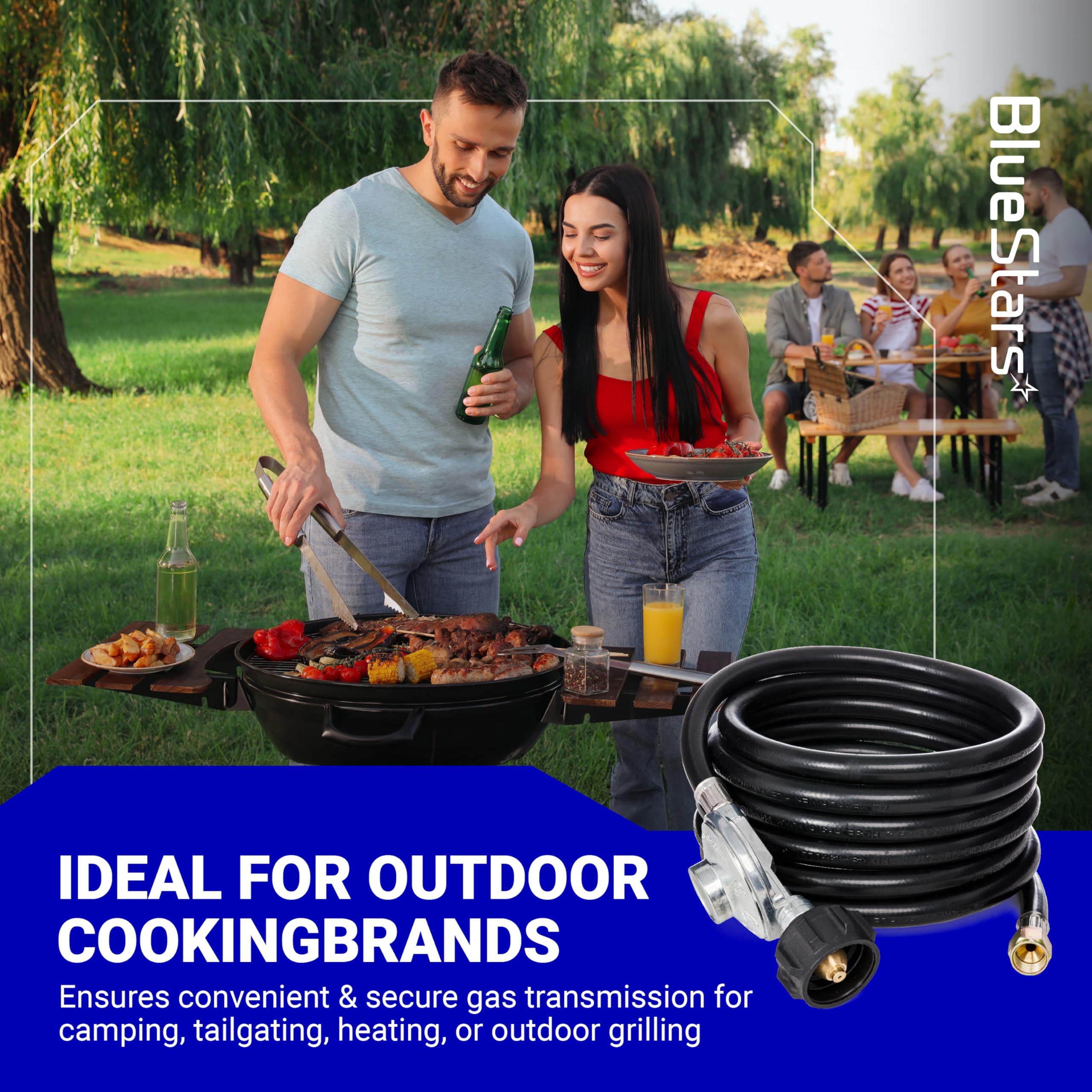 BlueStars setup at a campsite showing portability and reliable outdoor cooking