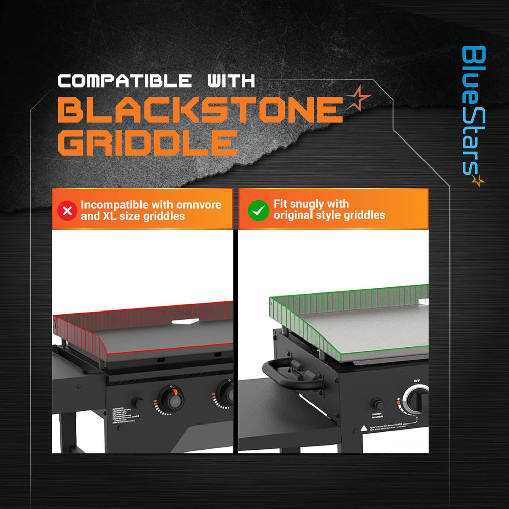BlueStars label indicating heat resistance up to 400°F for safe outdoor use
