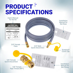 BlueStars natural gas orifice set with wrench for precise flame tuning
