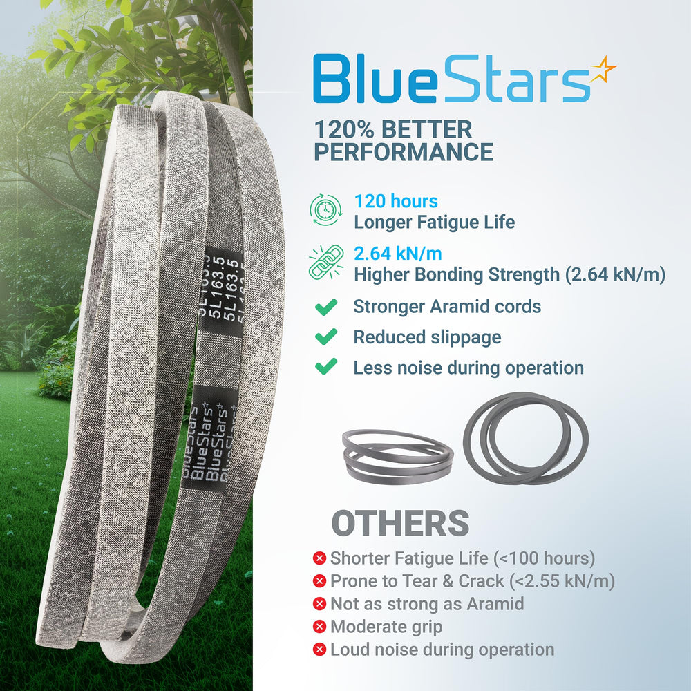 BlueStars retail packaging with single 522795901 belt included and lifetime protection
