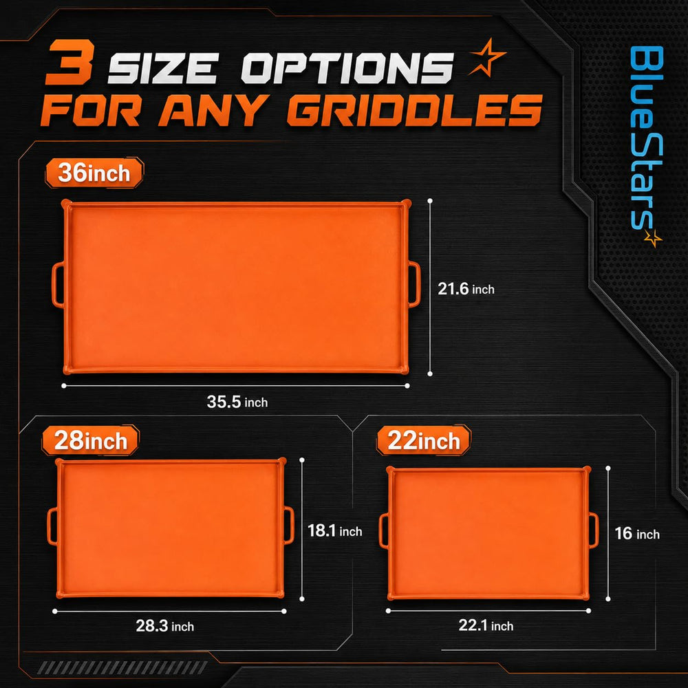 BlueStars cover beside utensils showing 36-inch scale for easy size reference