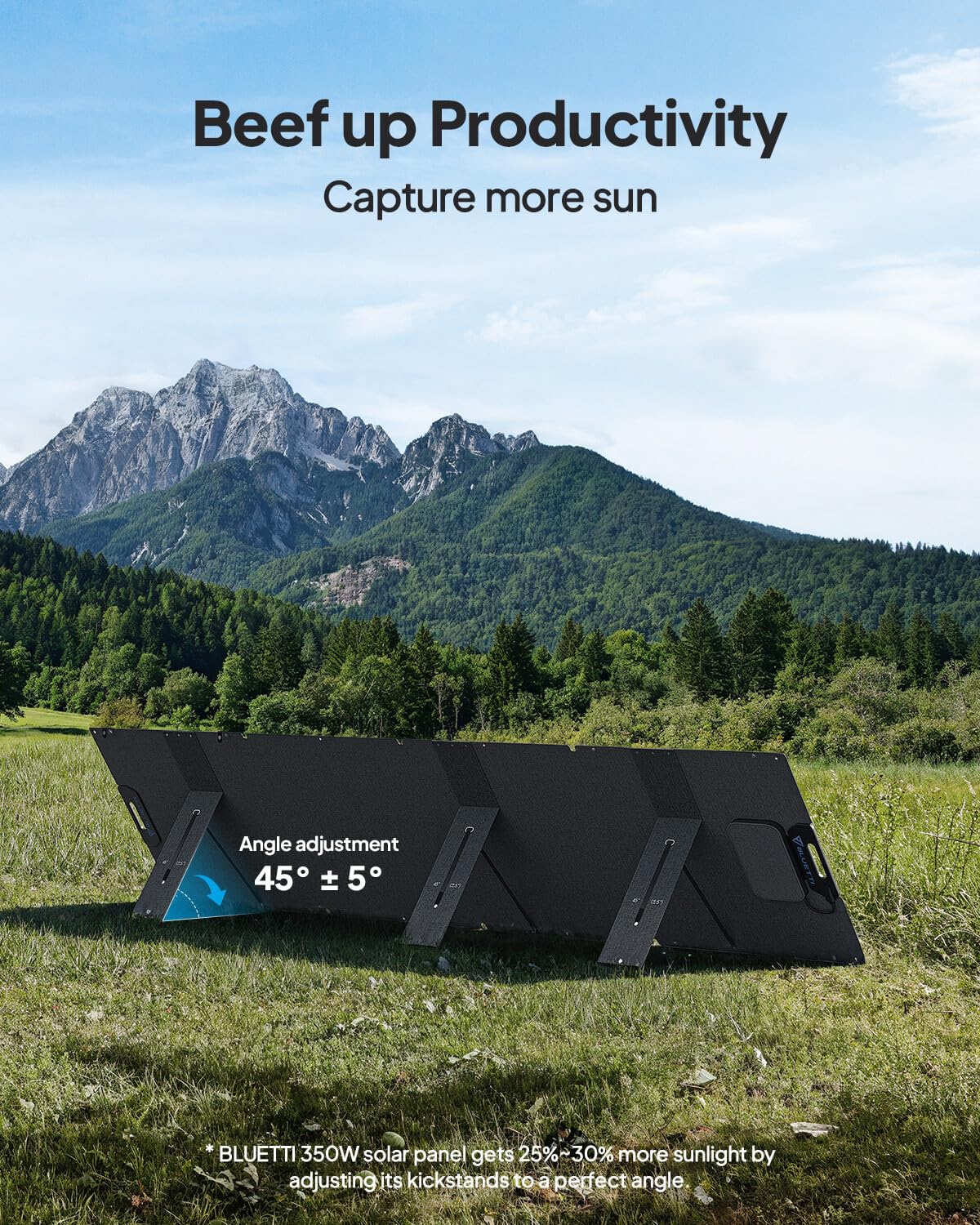 BLUETTI panel set up at campsite demonstrating outdoor reliability benefit