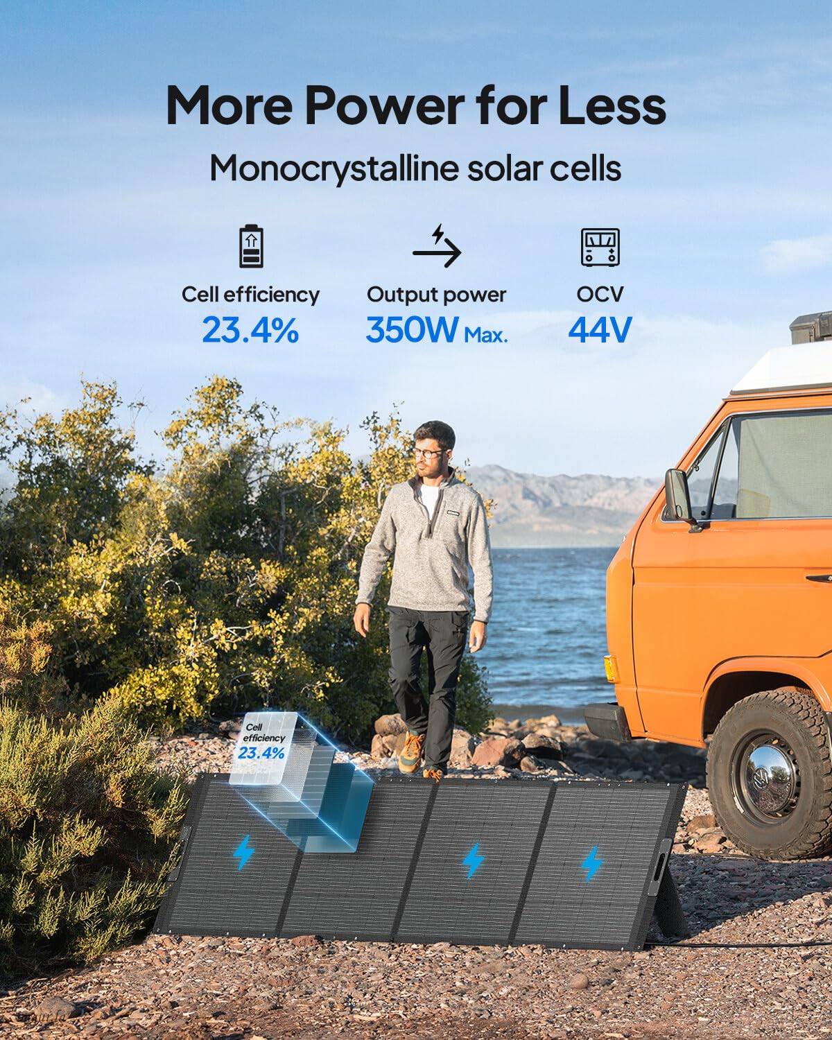 BLUETTI open panel flat under sun providing high-output charging benefits
