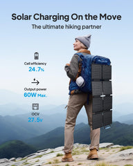 BLUETTI open solar panel full view capturing high-efficiency cell layout