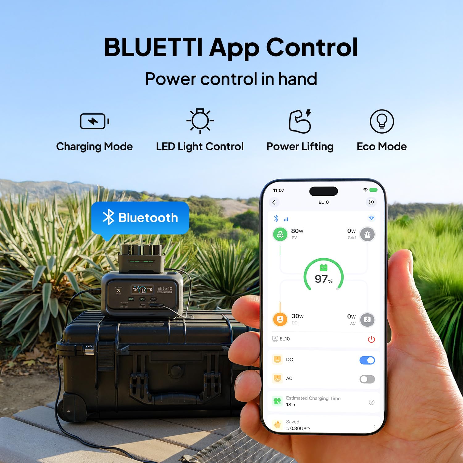 BLUETTI Elite 10 inside a backpack to illustrate travel scale and weight