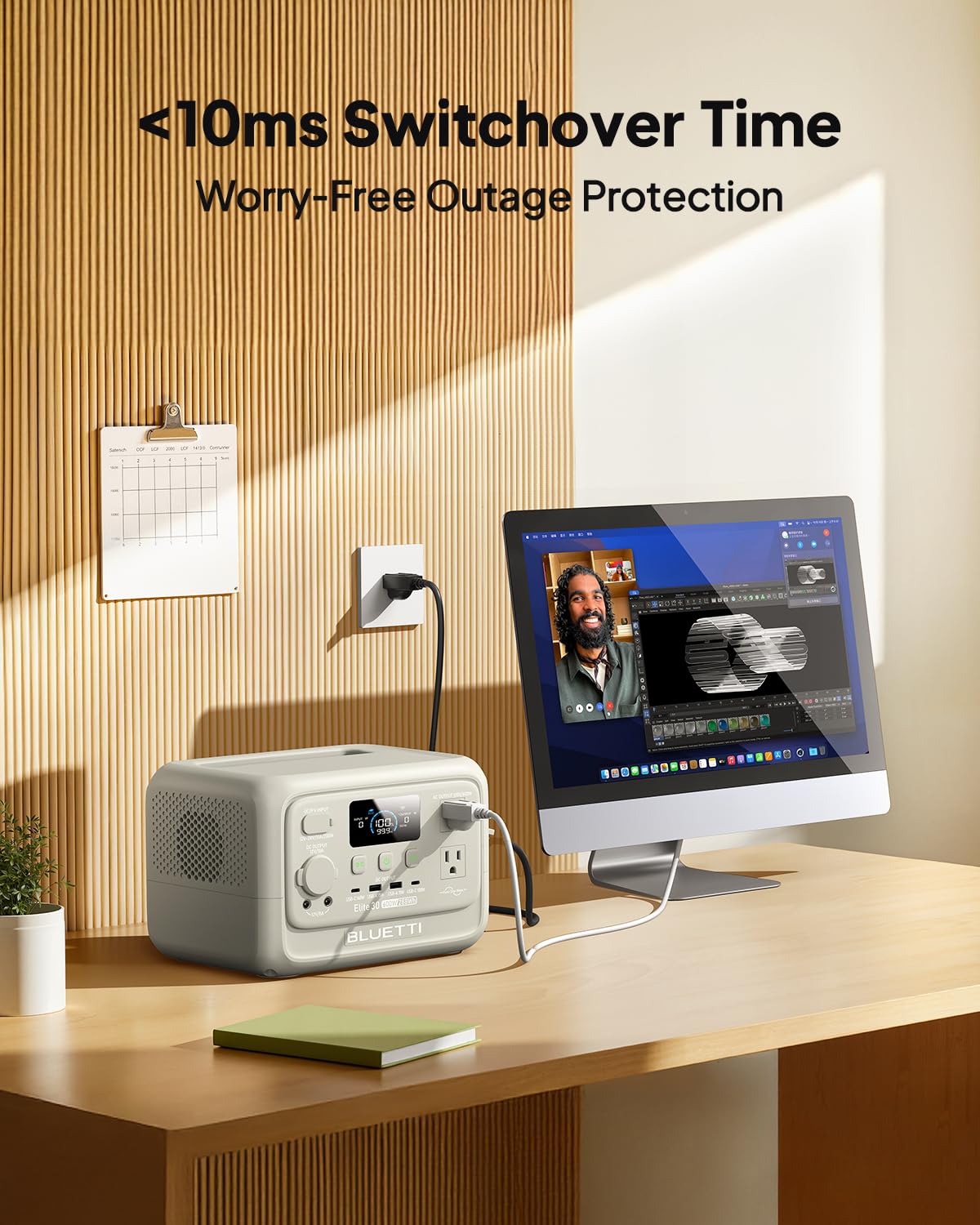 BLUETTI Elite 30 V2 with included cables and manual for ready-to-use convenience