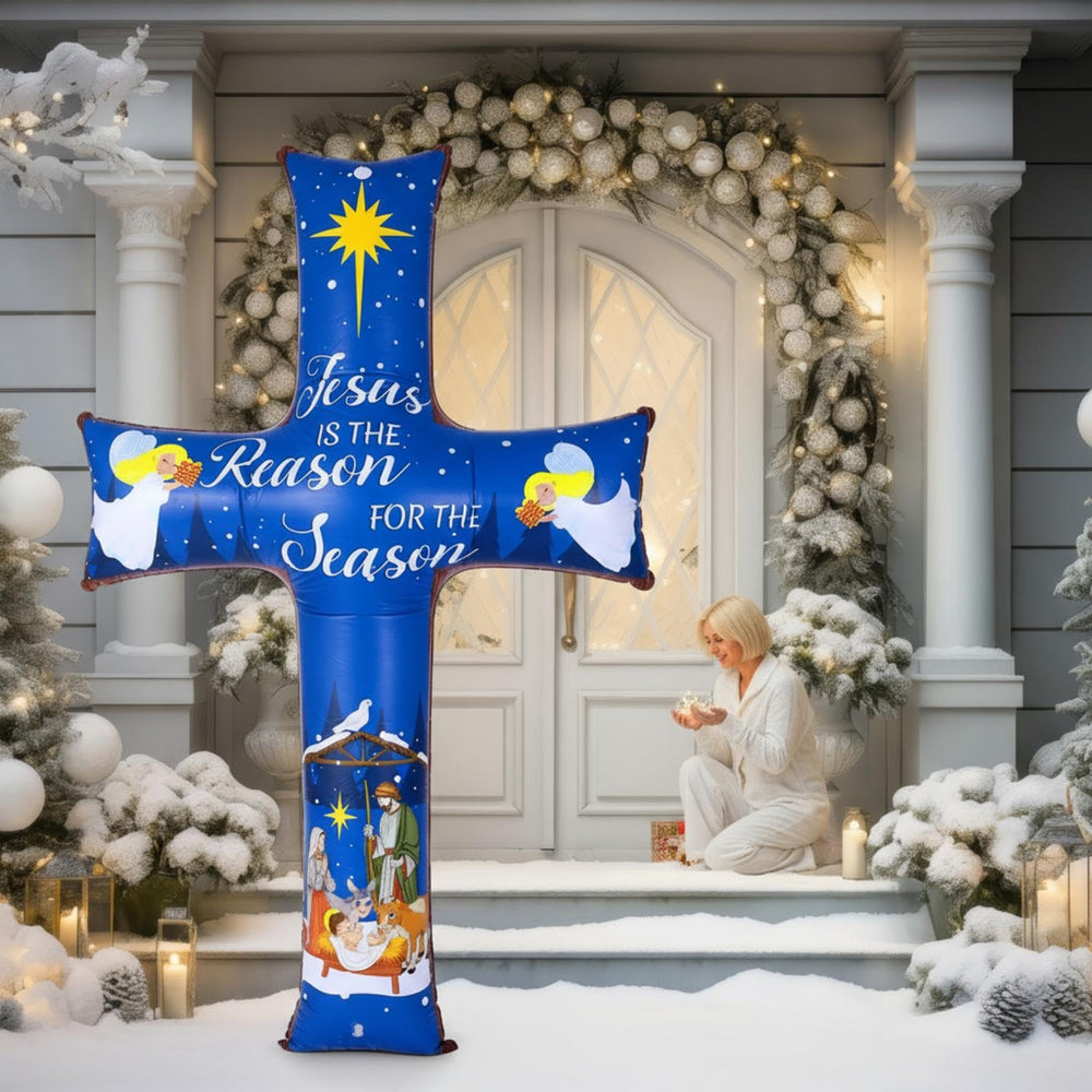 Blueweenly folded cross packed for storage, highlights compact portability and reuse