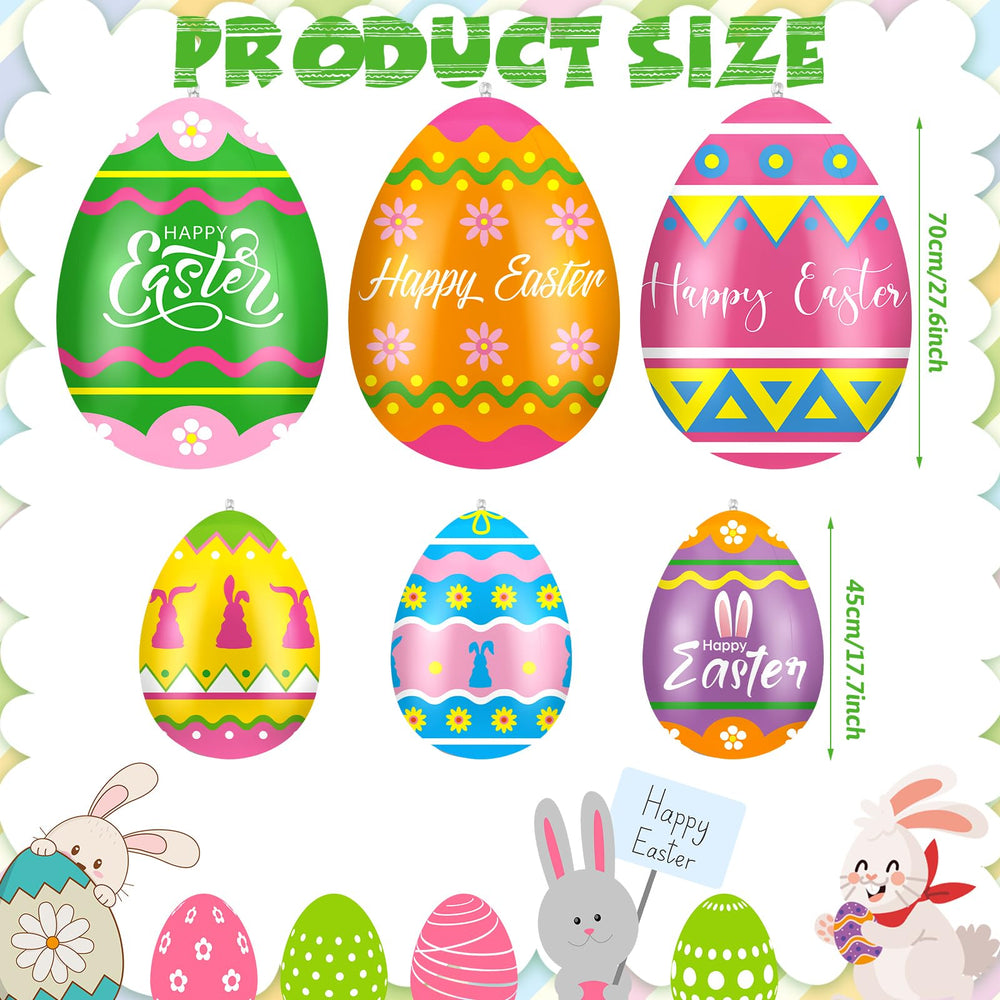 Blueweenly three large and three medium eggs displayed on lawn adding cheerful curb appeal