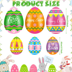 Blueweenly three large and three medium eggs displayed on lawn adding cheerful curb appeal