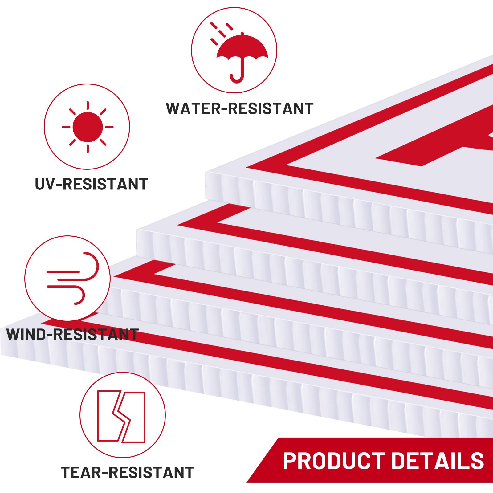 Blulu corrugated plastic close-up showing durable, waterproof texture benefit