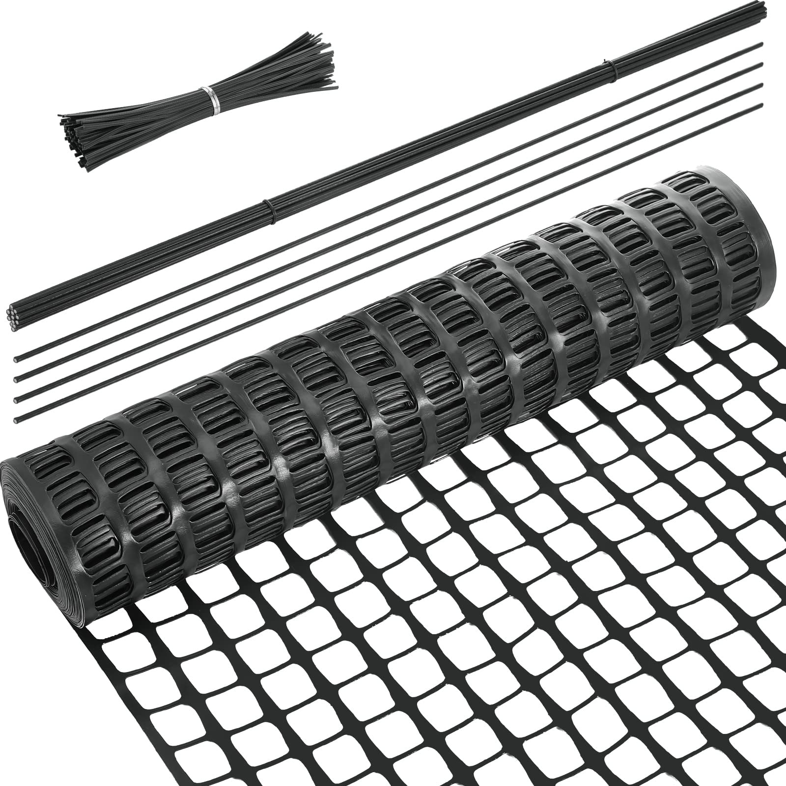 Blulu front packaging showing fence roll and included parts for quick setup