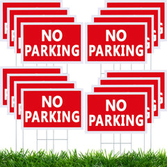 Blulu front view of sign showing clear no parking message for quick deterrence