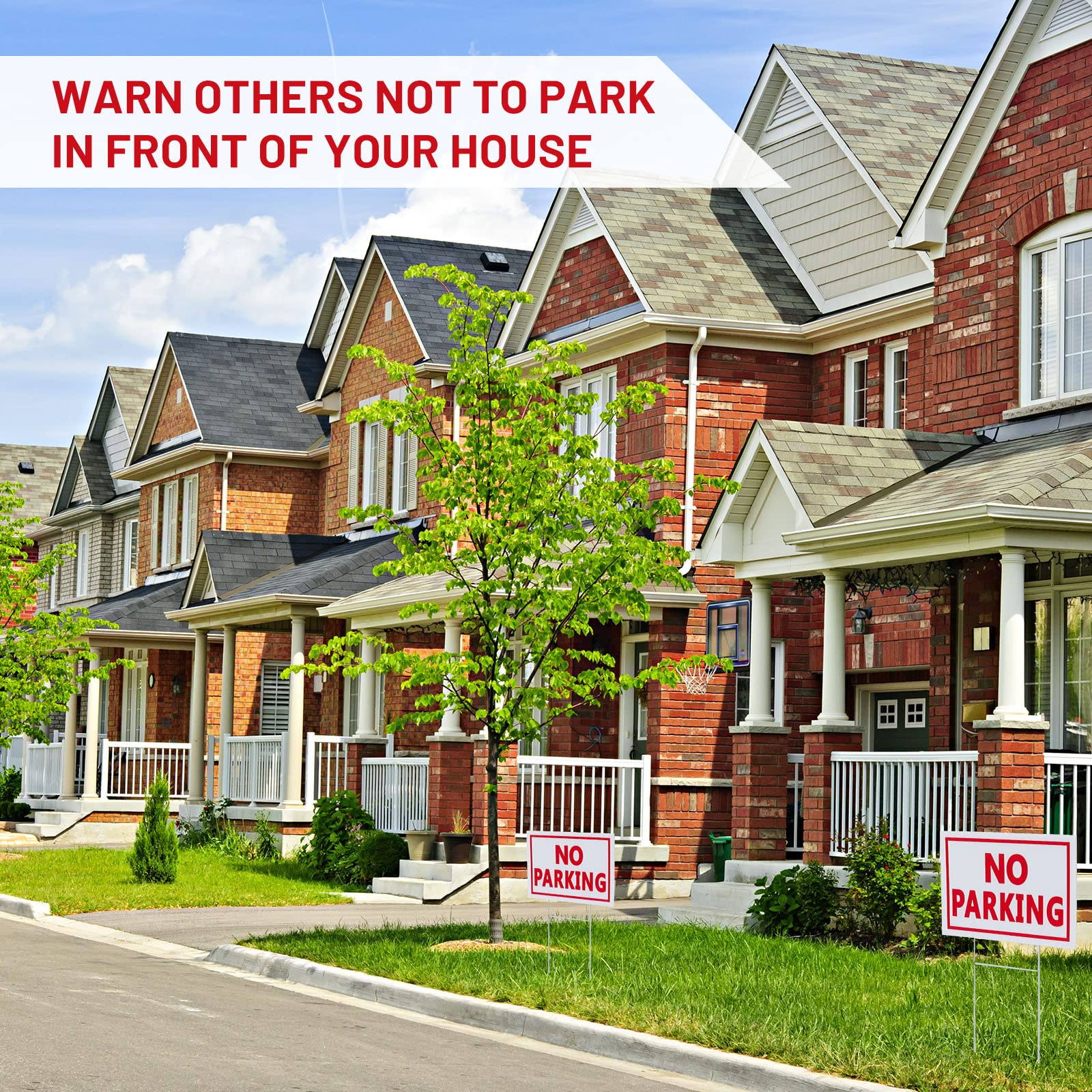 Blulu sign installed on lawn illustrating clear parking control at events