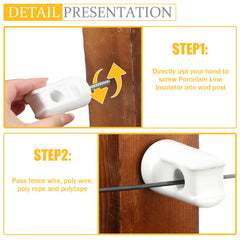 Blulu installed on wooden post showing secure insulated wire spacing