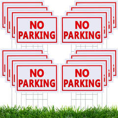 Blulu front view of no parking sign showing bold red text for immediate deterrence
