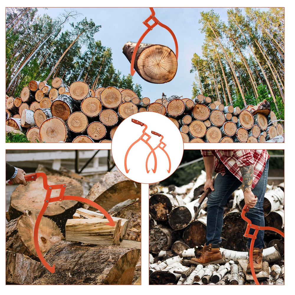 Blulu lifestyle image lifting stacked firewood faster and protecting the back