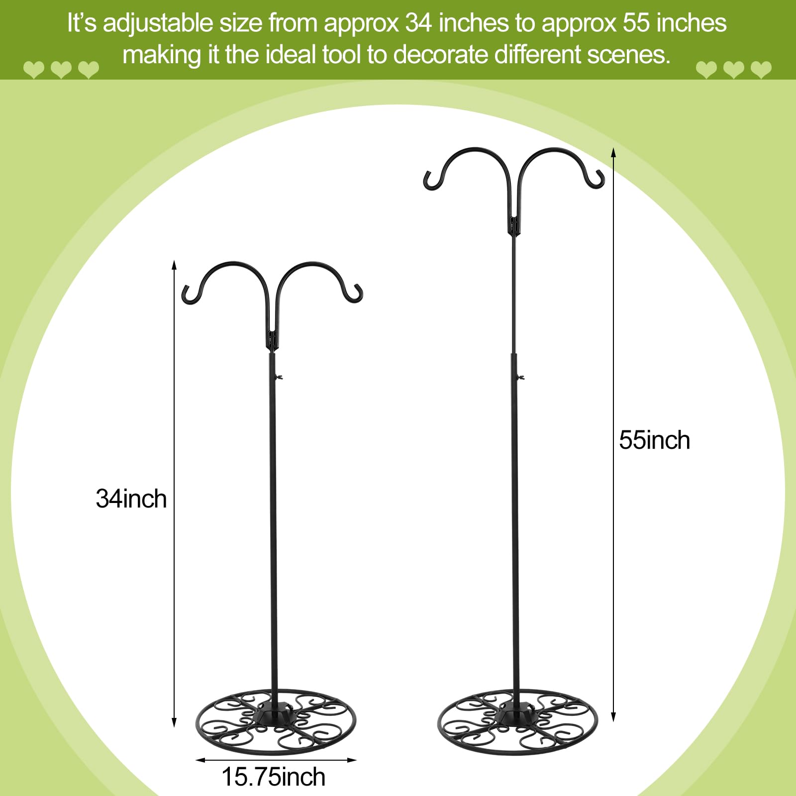 Blulu shepherd hook base detail showing round base and sturdy attachment for stability
